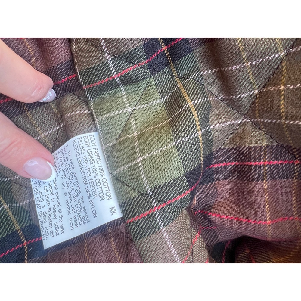 Hunter Outdoor British  Waxed Cotton Gillet  Vest Brown Tartan Plaid L 14 - Picture 5 of 10